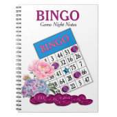 Carnet Bingo Game Notes de nuit Fleurs roses (Devant)