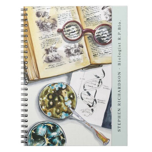 Carnet Biologie Biologiste Scientifique Aquarelle Monogra (Devant)