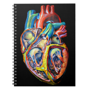Carnet biologie cardiaque humaine anatomie art abstrait