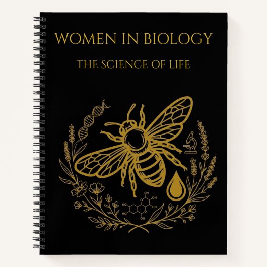 Carnet Biology Bee & Golden DNA Spiral Notebook (Devant)
