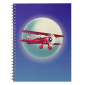 Carnet Biplan rouge vintage (Devant)