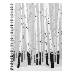 Carnet Birch Trees Vintage Arrière - plan horizontal
