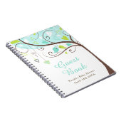 Carnet Birds Hearts Tree Blue and Green Baby Shower (Côté Droit)