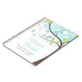 Carnet Birds Hearts Tree Blue and Green Baby Shower (Côté gauche)