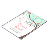 Carnet Birds Hearts Tree Mint and Coral Bridal Shower (Côté gauche)