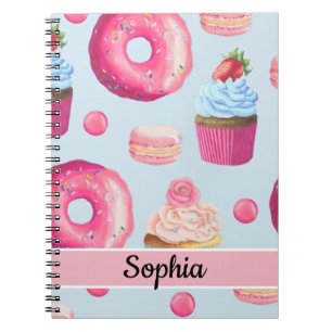 Carnet Biscuits et beignets roses sur Bleu Bébé