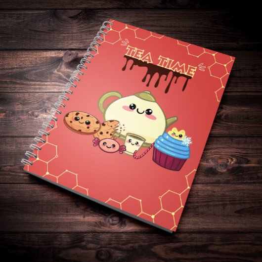 Carnet biscuits kawaii et thé chaud