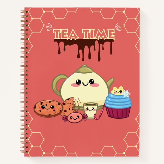Carnet biscuits kawaii et thé chaud (Devant)