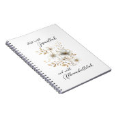 Carnet Bismillah Alhamdullilah Fleur Blanc Or (Côté Droit)