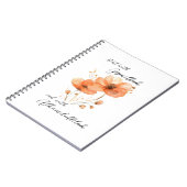 Carnet Bismillah Alhamdullilah Orange Floral (Côté gauche)