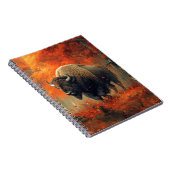 Carnet Bison dans l'artisanat boisé d'automne (Côté Droit)