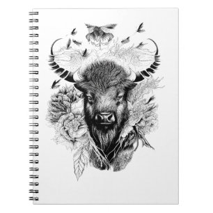 Carnet Bison de Buffalo Nature sauvage Illustration Art