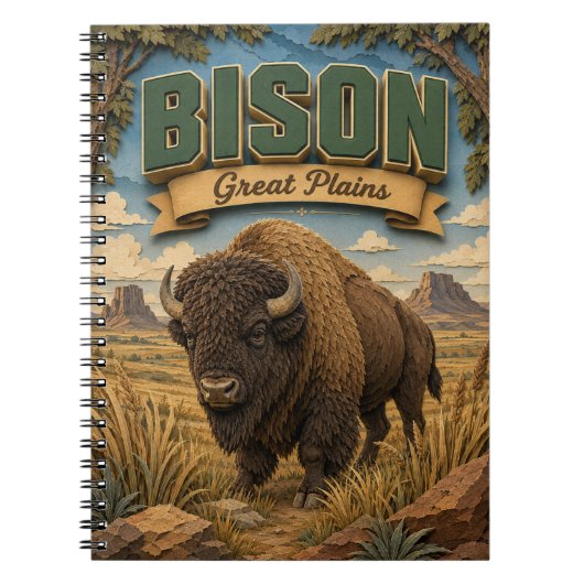 Carnet Bison Grandes Plaines POPCUT (Devant)