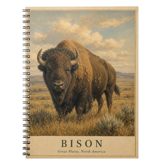 Carnet Bison Grandes Plaines VINTAGE (Devant)