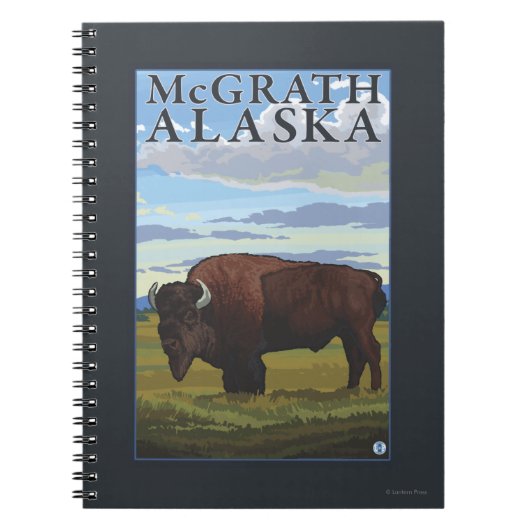 Carnet Bison Scene - McGrath, Alaska (Devant)