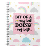 Carnet "Bit of a Mess" Cute Cloud & Rainbow (Devant)