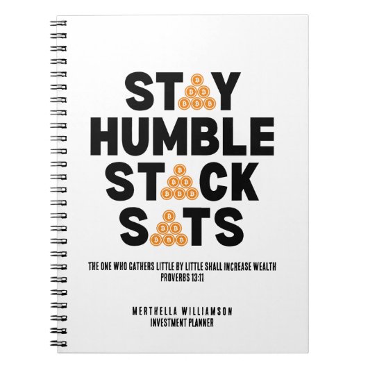 Carnet Bitcoin RESTER HUMBLE PILE SATS Christian Crypto (Devant)