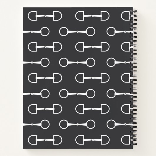 Carnet Bits Snaffle personnalisés Cheval gris et blanc (Dos)