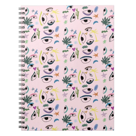 Carnet Bizarre yeux étoiles art motif (Devant)