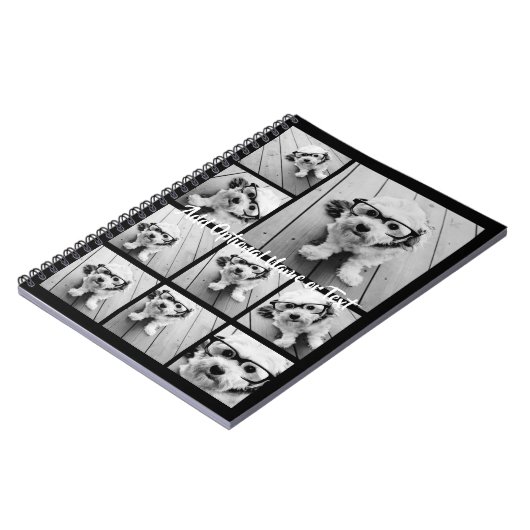 Carnet Black 9 Photo Carré Collage - avec script blanc (Côté gauche)