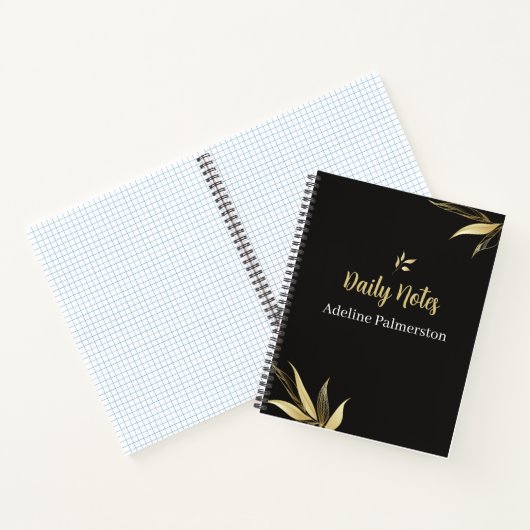 Carnet Black and Gold Elegant Daily Planner Notebook (Intérieur)