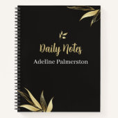 Carnet Black and Gold Elegant Daily Planner Notebook (Devant)