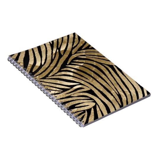 Carnet Black and Gold Glam Zebra Print (Côté Droit)