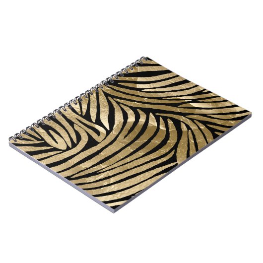 Carnet Black and Gold Glam Zebra Print (Côté gauche)