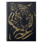 Carnet Black and Gold Tiger Artwork Luxury Glitter Style (Devant)