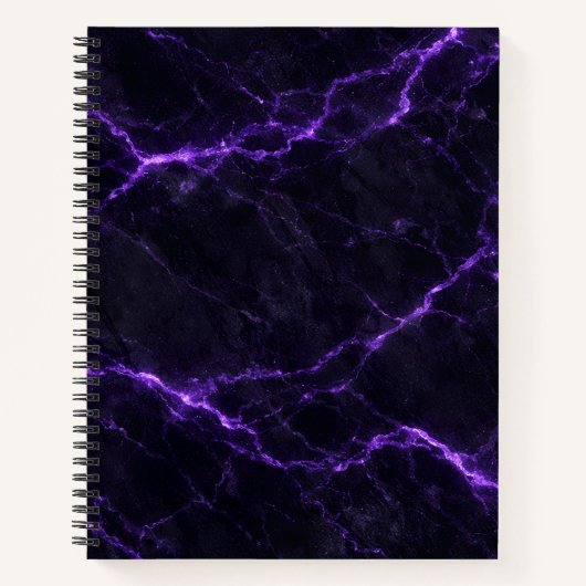 Carnet Black and Purple Marble Spiral Notebook (Devant)