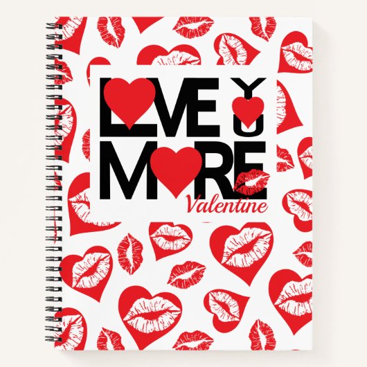 Carnet Black and Red Love You More (Devant)
