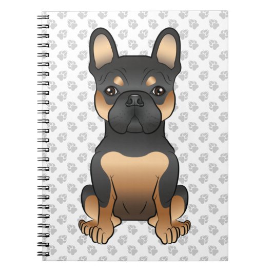 Carnet Black And Tan French Bulldog / Frenchie Dog & Paws (Devant)
