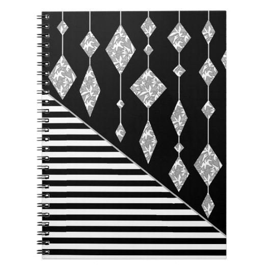 Carnet Black and white, abstract, geometric, simple, scan (Devant)