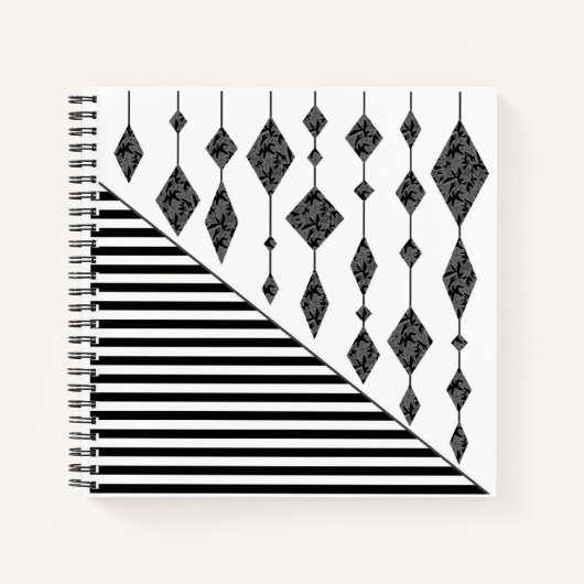 Carnet Black and white, abstract, geometric, simple, scan (Devant)