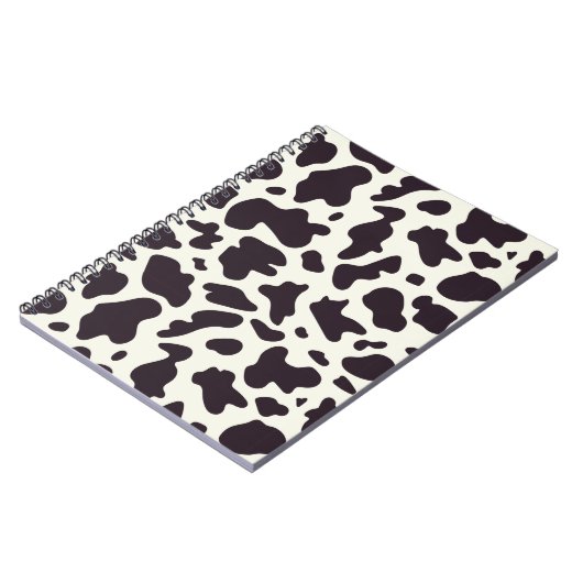 Carnet Black and White Cow Pattern Print Notebook (Côté gauche)