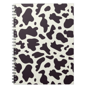 Carnet Black and White Cow Pattern Print Notebook