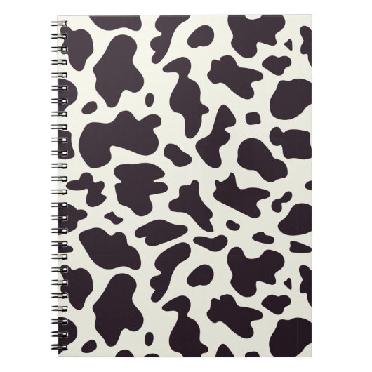 Carnet Black and White Cow Pattern Print Notebook (Devant)