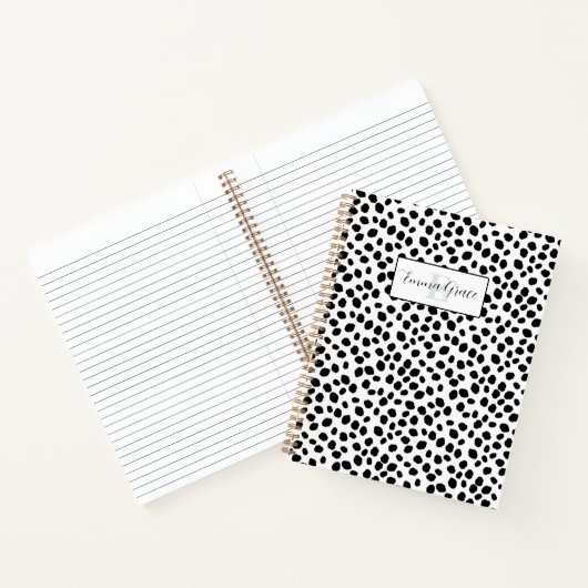 Carnet Black and white Dalmatian spot pattern notebook (Intérieur)