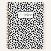 Carnet Black and white Dalmatian spot pattern notebook (Devant)