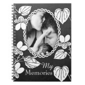 Carnet Black and White Flower Custom Photo Elegant (Devant)