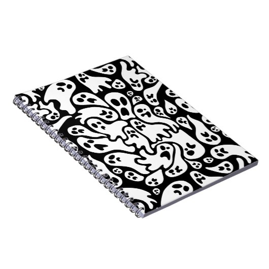 Carnet Black And White Ghost Pattern (Côté Droit)