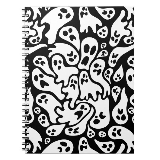 Carnet Black And White Ghost Pattern (Devant)