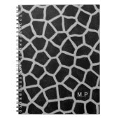 Carnet Black and White Giraffe Print Monogram (Devant)
