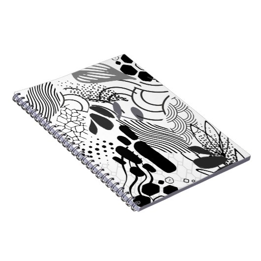 Carnet Black and white & gradient abstract graphic note (Côté Droit)