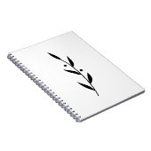 Carnet Black and White Leaf Branch Clean Botanical  (Côté Droit)