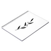 Carnet Black and White Leaf Branch Clean Botanical  (Côté gauche)
