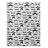 Carnet Black and White Mustache Pattern (Devant)