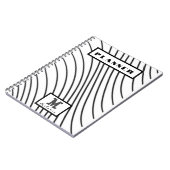 Carnet Black and white striped Abstract minimal Monogram  (Côté gauche)