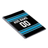 Carnet Black Blue Football Jersey Nom personnalisé Numéro (Côté Droit)