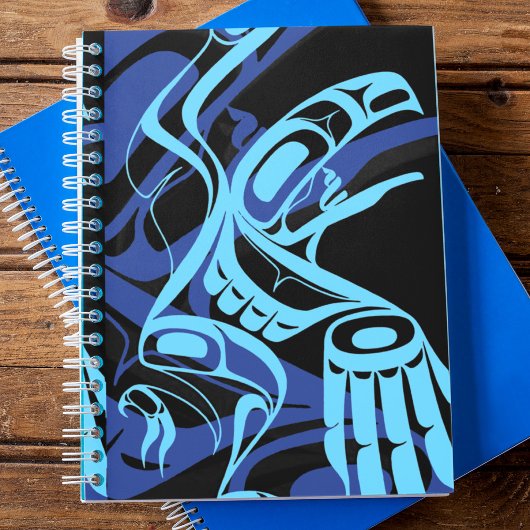 Carnet Black Blue Haida Eagle Thunder Bird Art autochtone